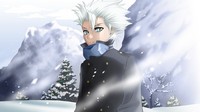 аватар Рисунок парня на фоне выпавшего снега