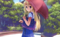 аватар Рисунок девушки на улице с зонтиком