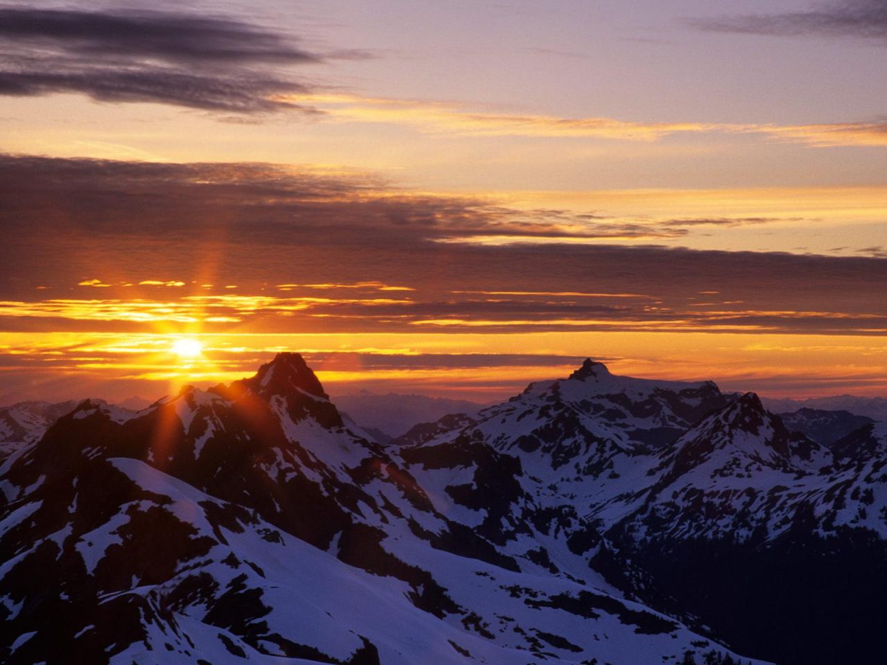 обои North Cascades at Sunset, Washington фото