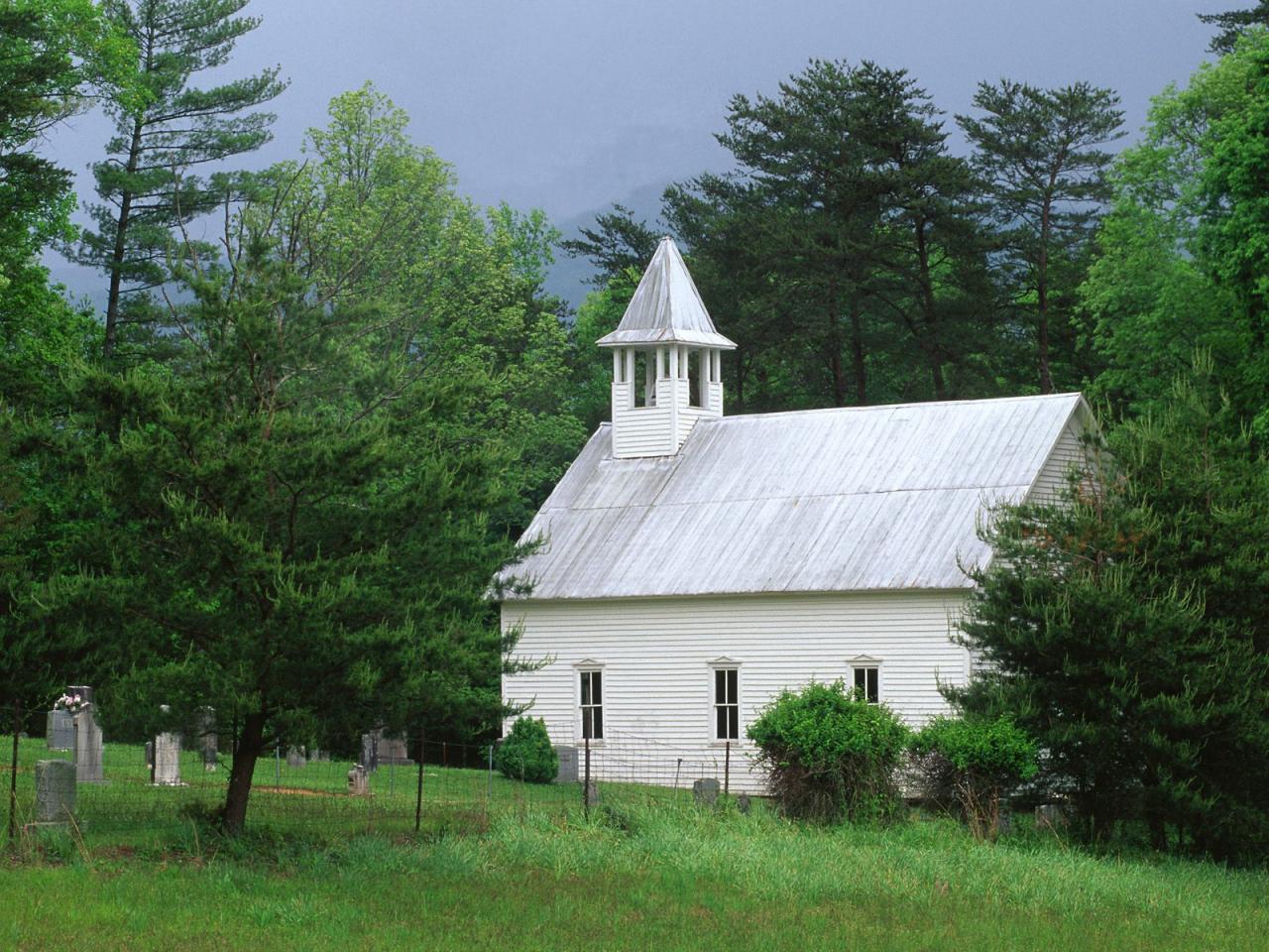 обои Methodist Church, Cades Cove, Great Smoky Mountains, Tennessee фото