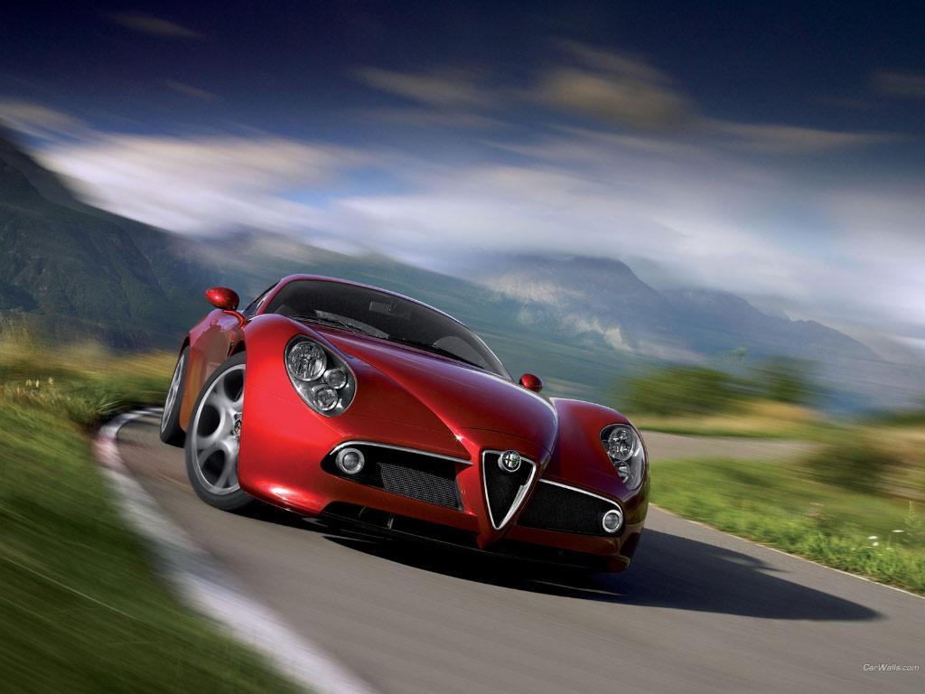 обои Alfa Romeo 8C Competizione 2007–08 спуск перед фото