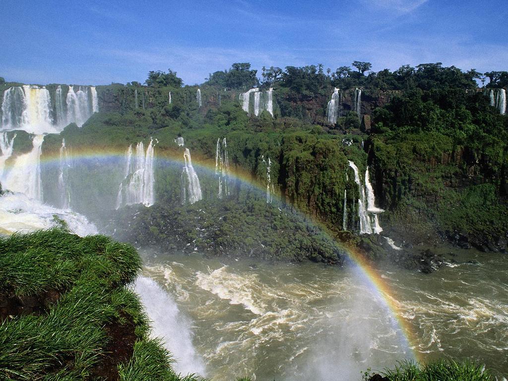 обои Радуга и водопады фото