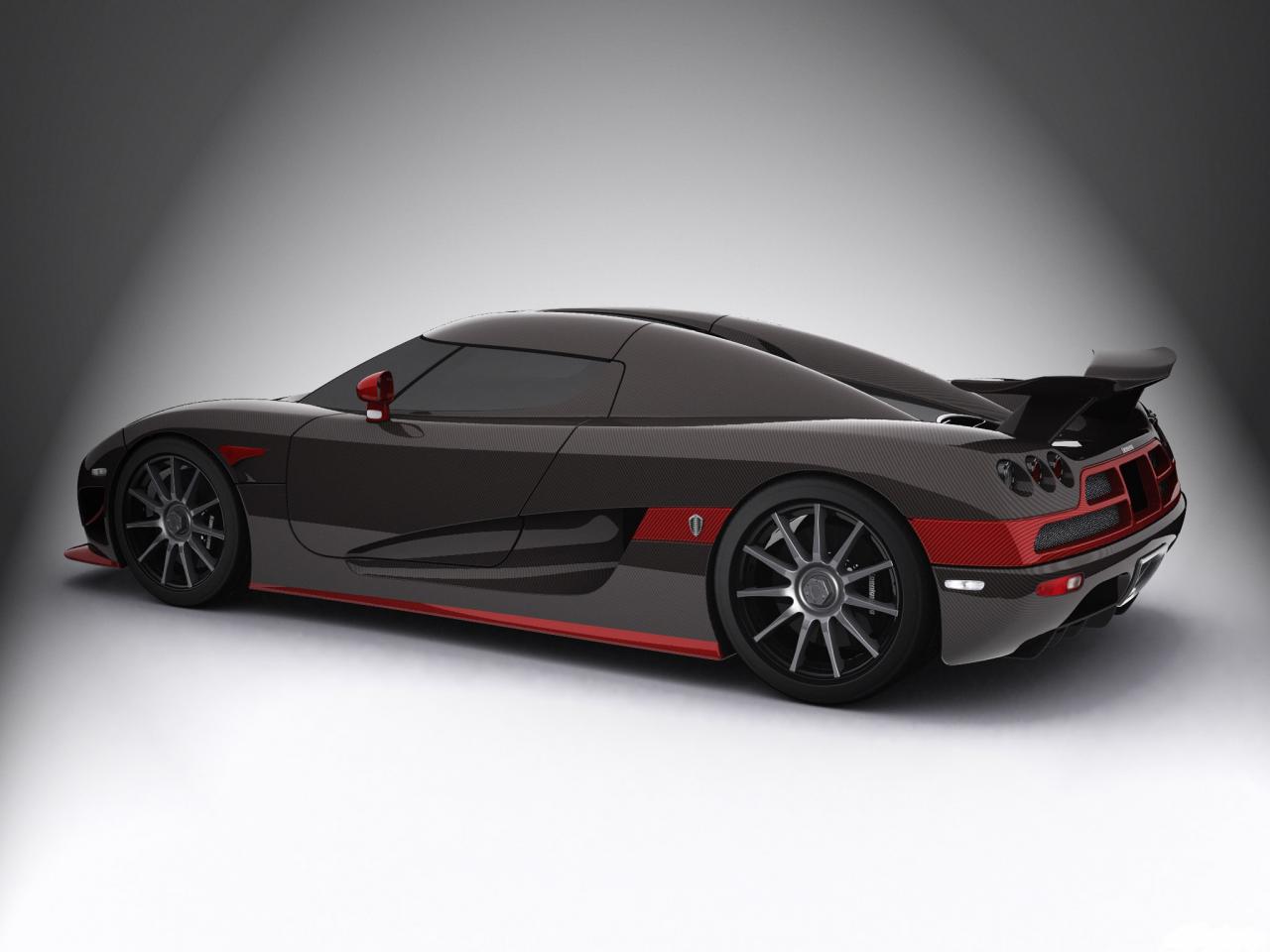 обои Koenigsegg black and red фото