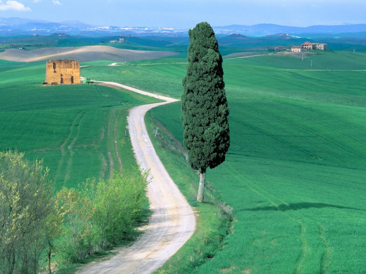 обои Country Road, Tuscany, Italy фото