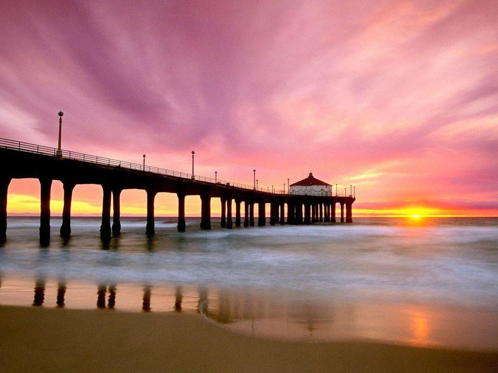 обои Manhattan Pier, California фото