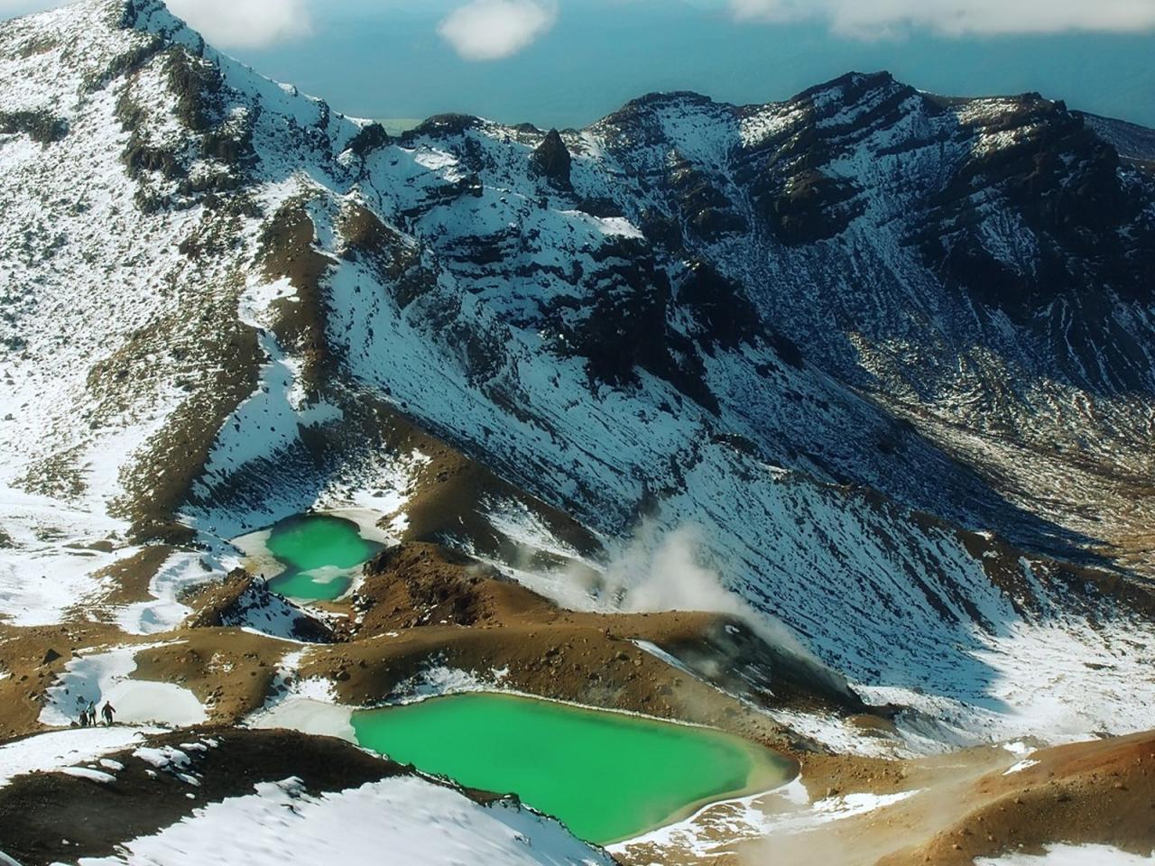 обои красивые зеленые озера в горах фото