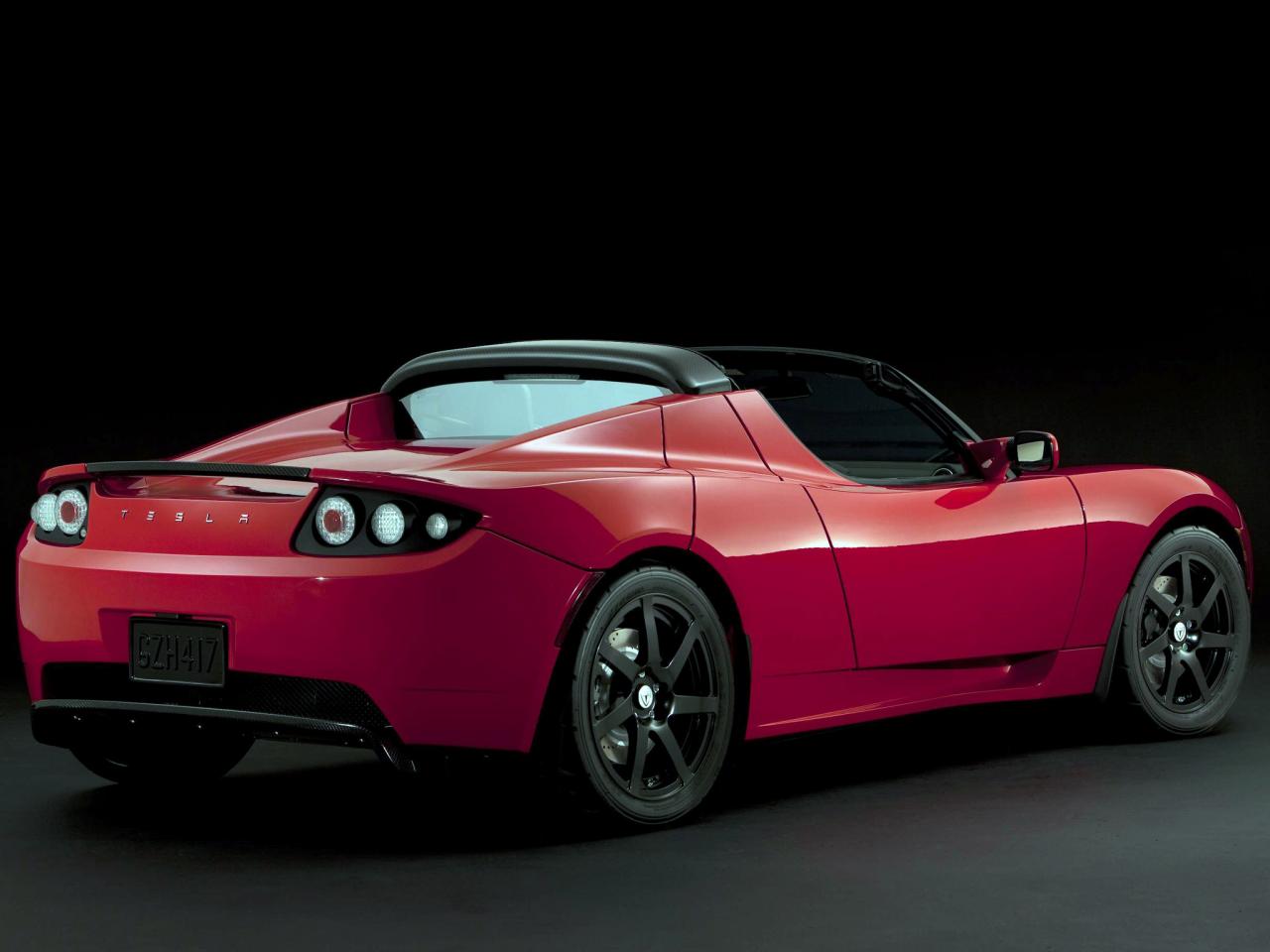 обои Tesla Roadster Sport 2009 зад фото