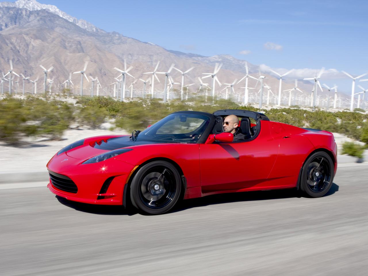 обои Tesla Roadster Sport 2010 скорость фото