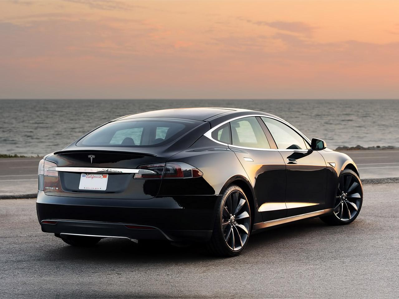обои Tesla Model S 2012 задок фото