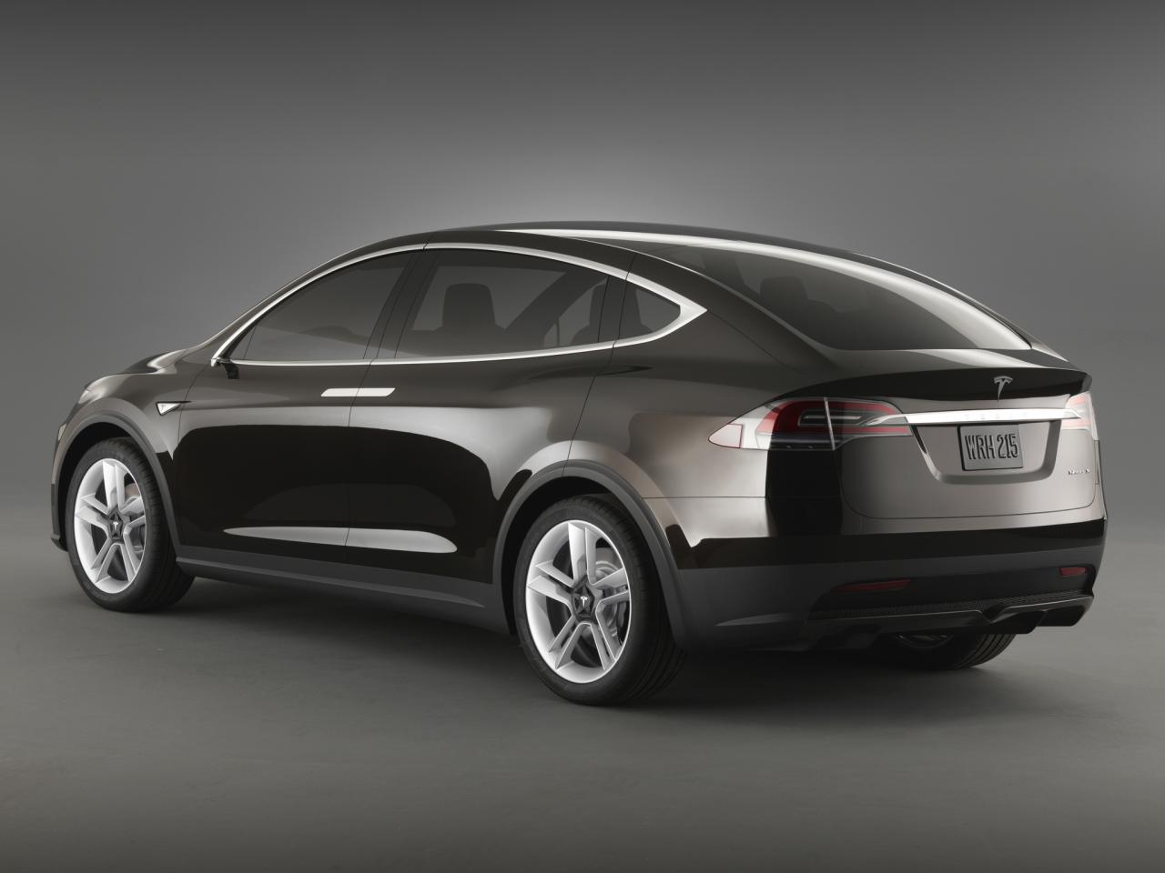 обои Tesla Model X Prototype 2012 боком фото