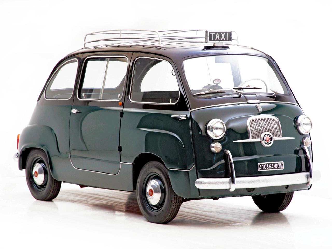 обои Fiat 600 Multipla Taxi 1960 зеленый фото