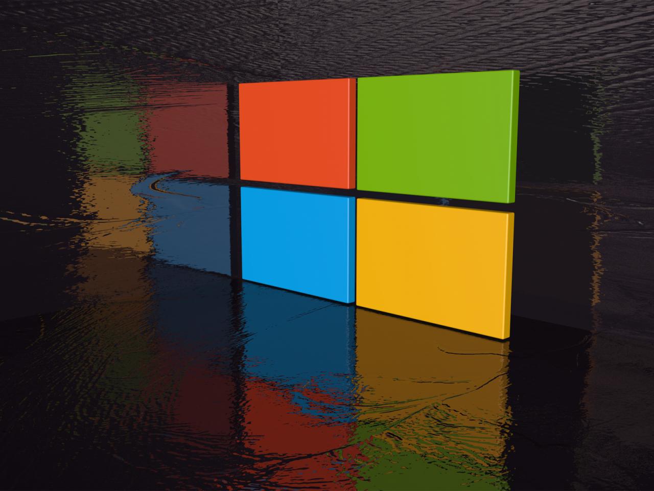 обои Эмблема Windows окруженная водой фото