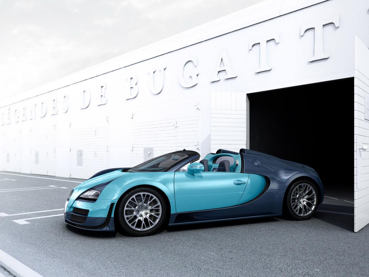 обои Bugatti Veyron выезд с бокса фото