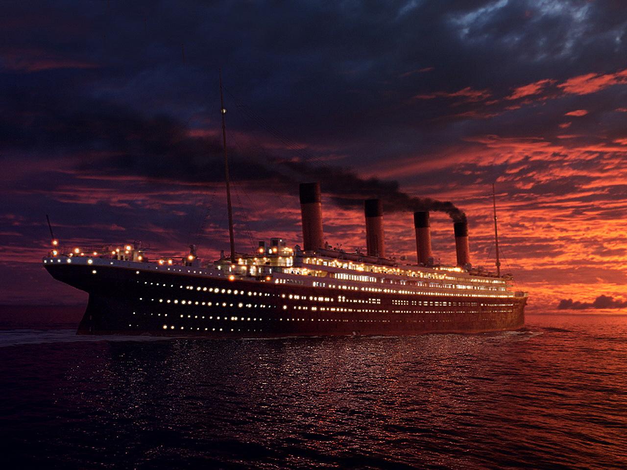 обои Титаник на закате фото