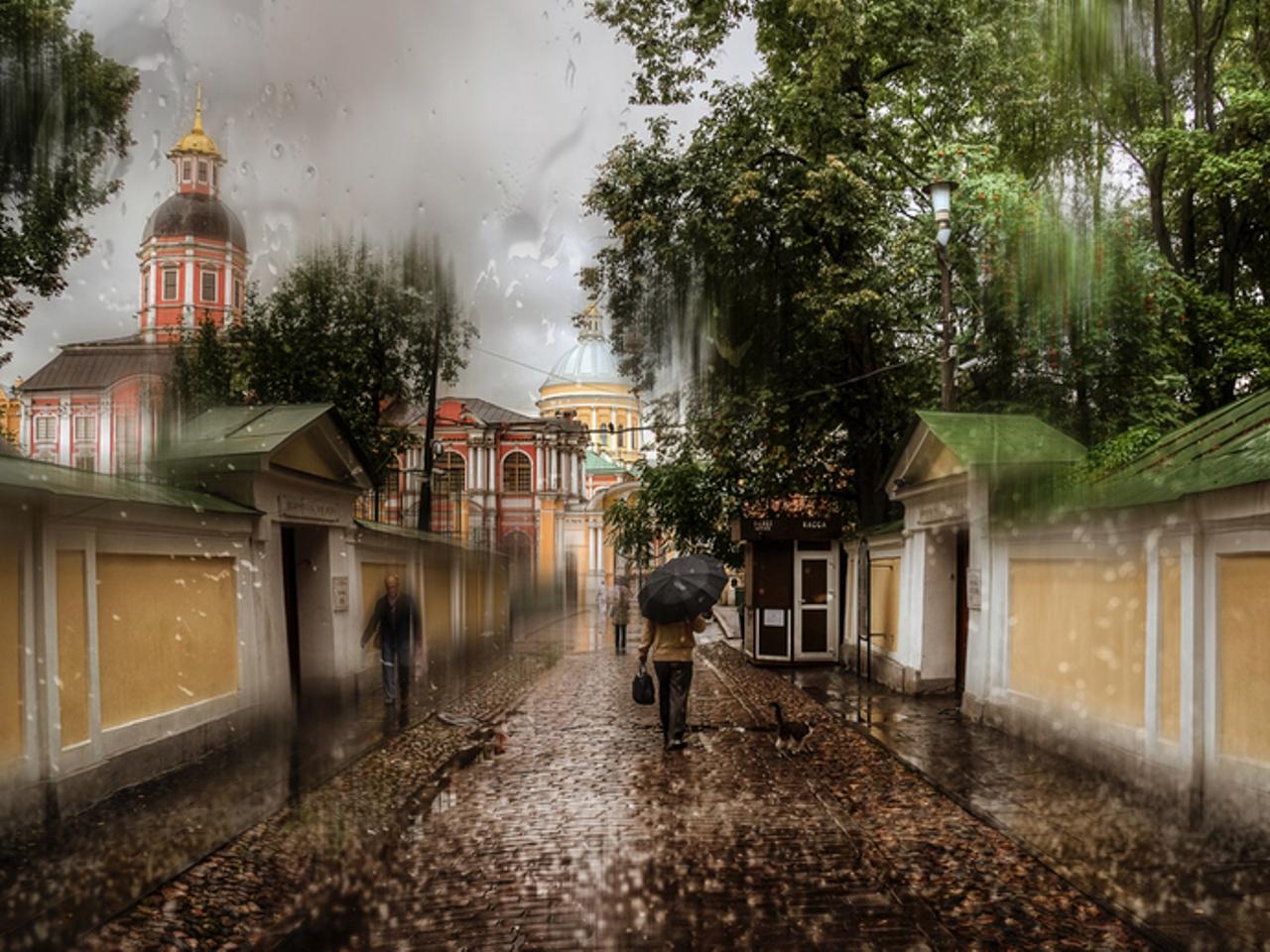 обои Дождь в городе фото