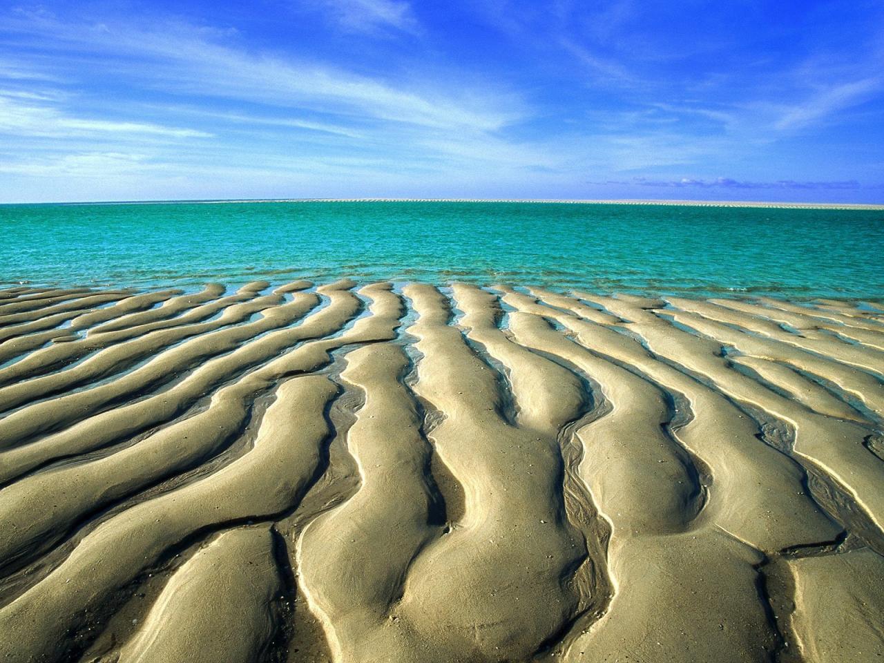 обои Sand Ripples at Low Tide, Western Australia фото