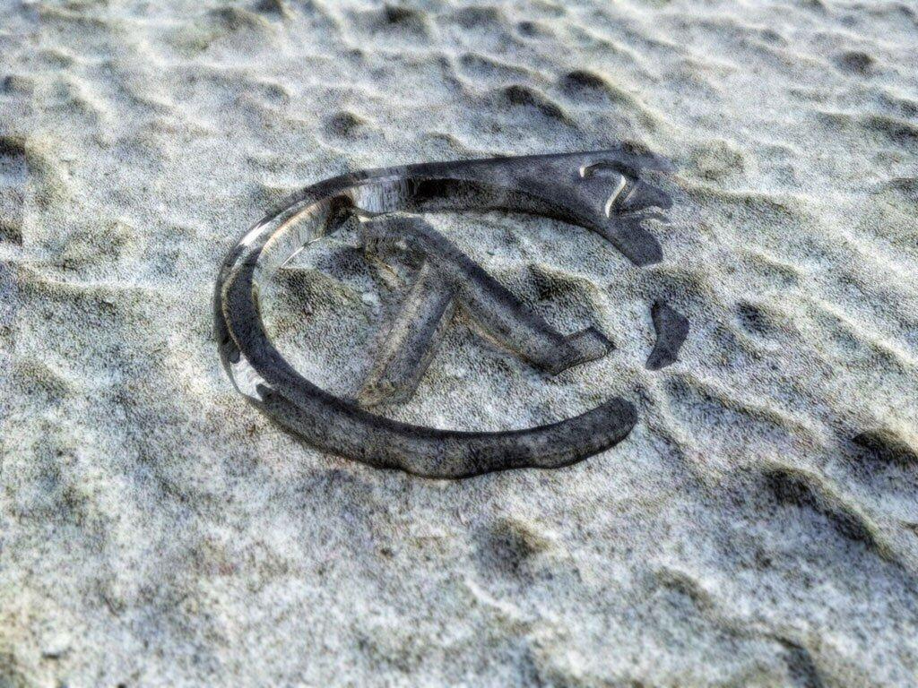 обои Half-Life 2 badge in sand фото