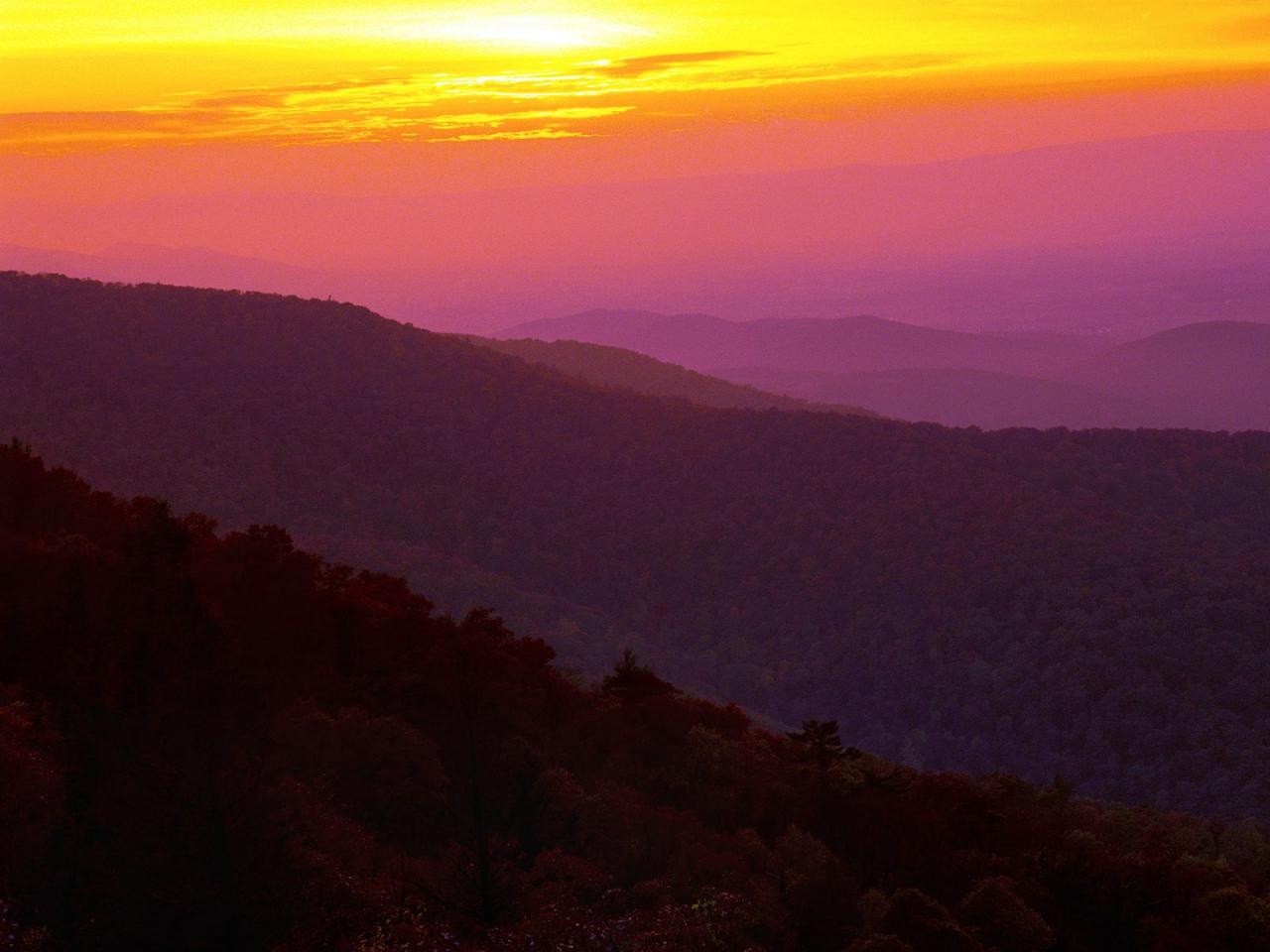 обои Blue Ridge Sunset фото