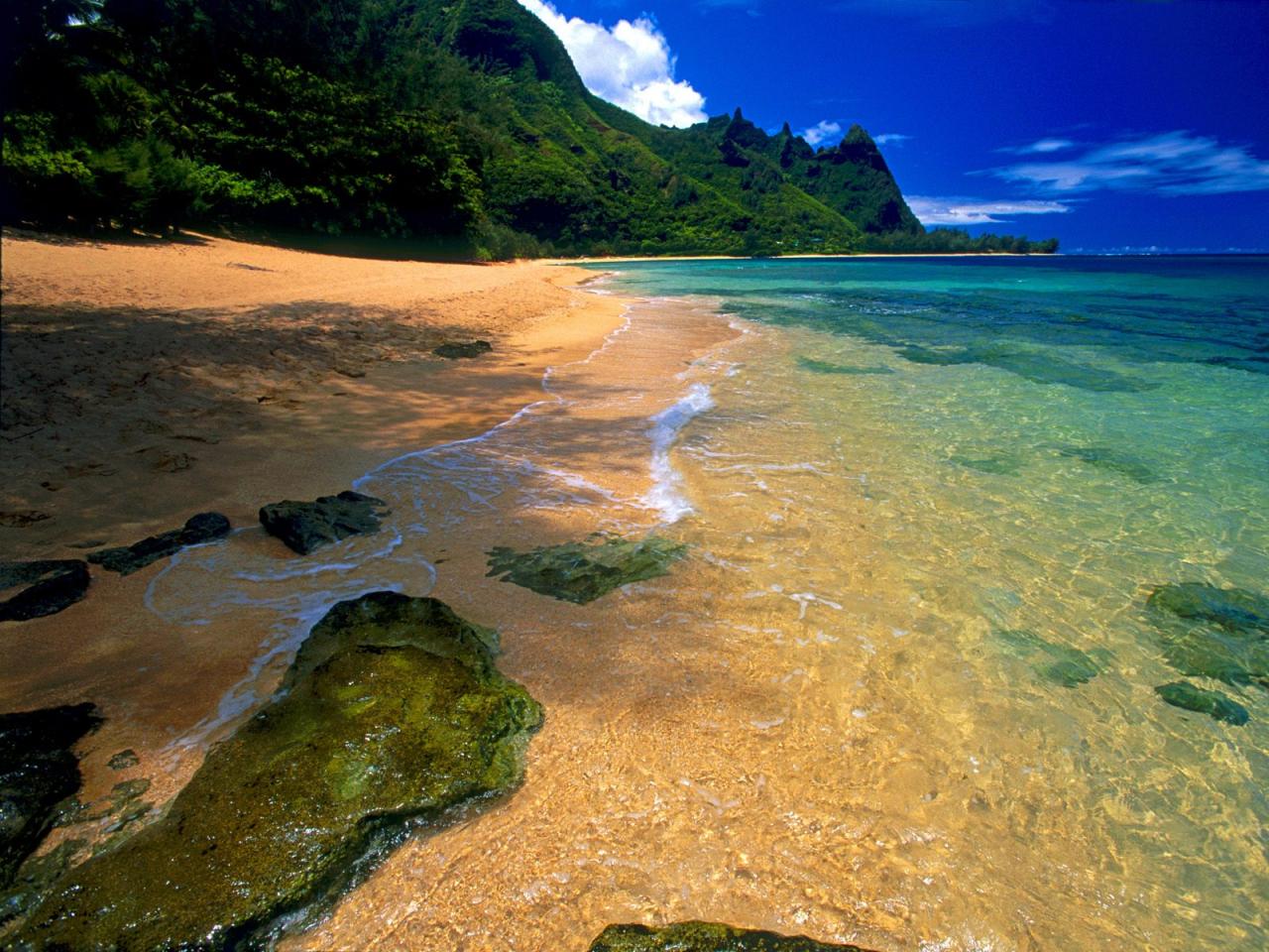 обои Tunnels Beach, Kauai, Hawai фото