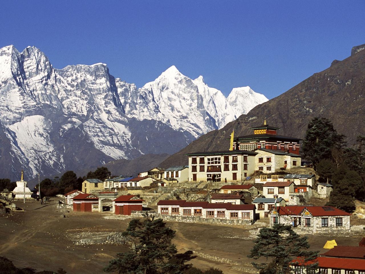 обои Tengboche Monastery, Solo Khumbu, Nepal фото