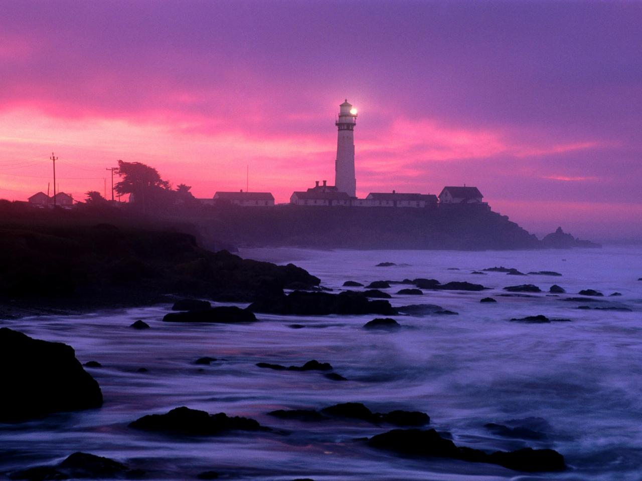 обои Pigeon Point at Dawn, San Mateo County, California фото