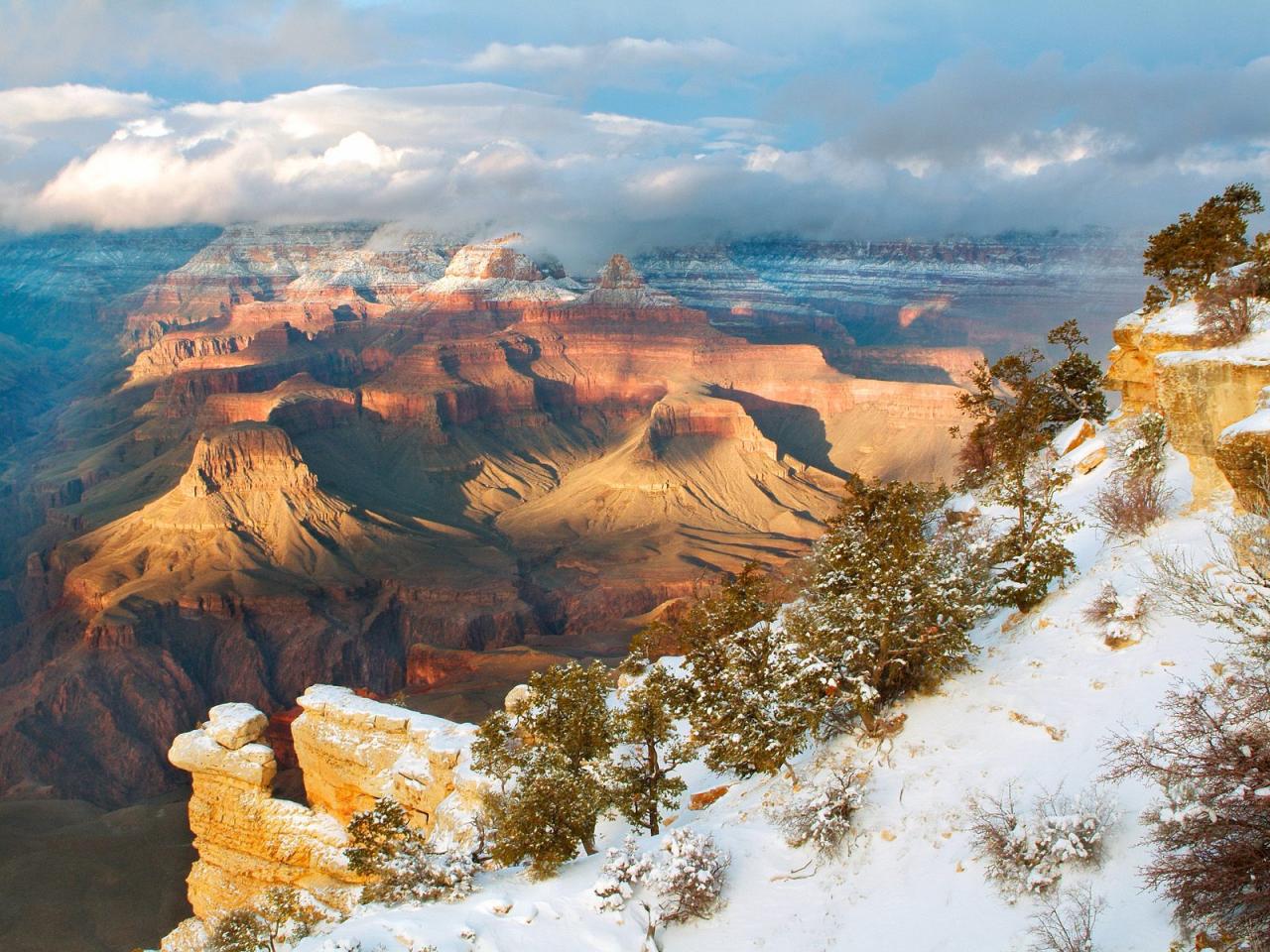 обои Clearing Winter, Grand Canyon National Park, Arizona фото