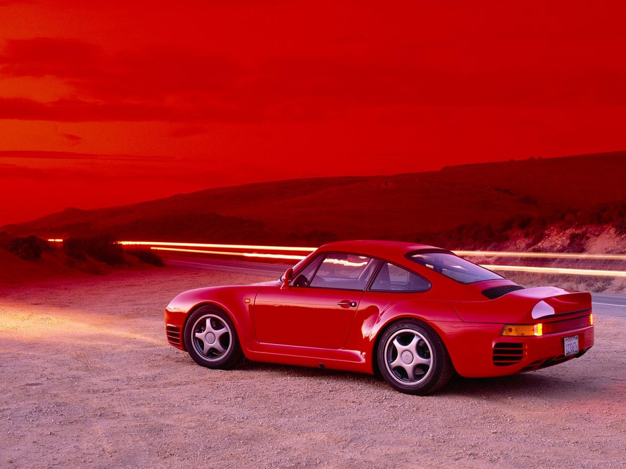 обои Red Racer, Porsche 959 фото