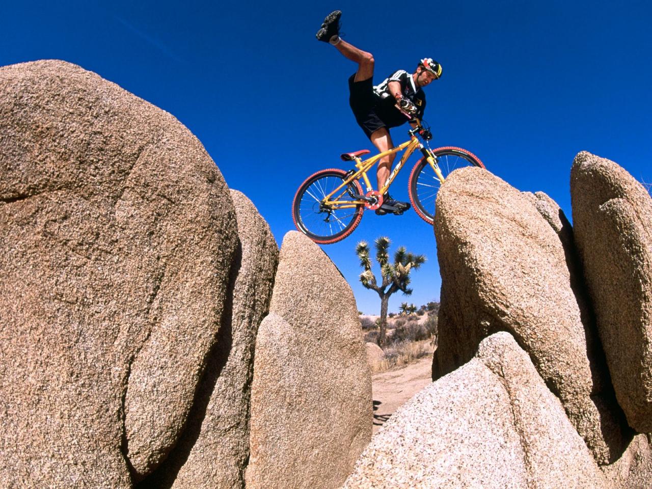 обои Balance on Red Rock Gap, Yucca Valley, California фото