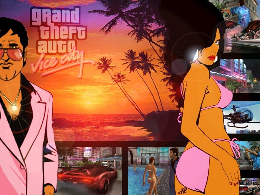 обои Gta vice city - девушка и мужчина фото