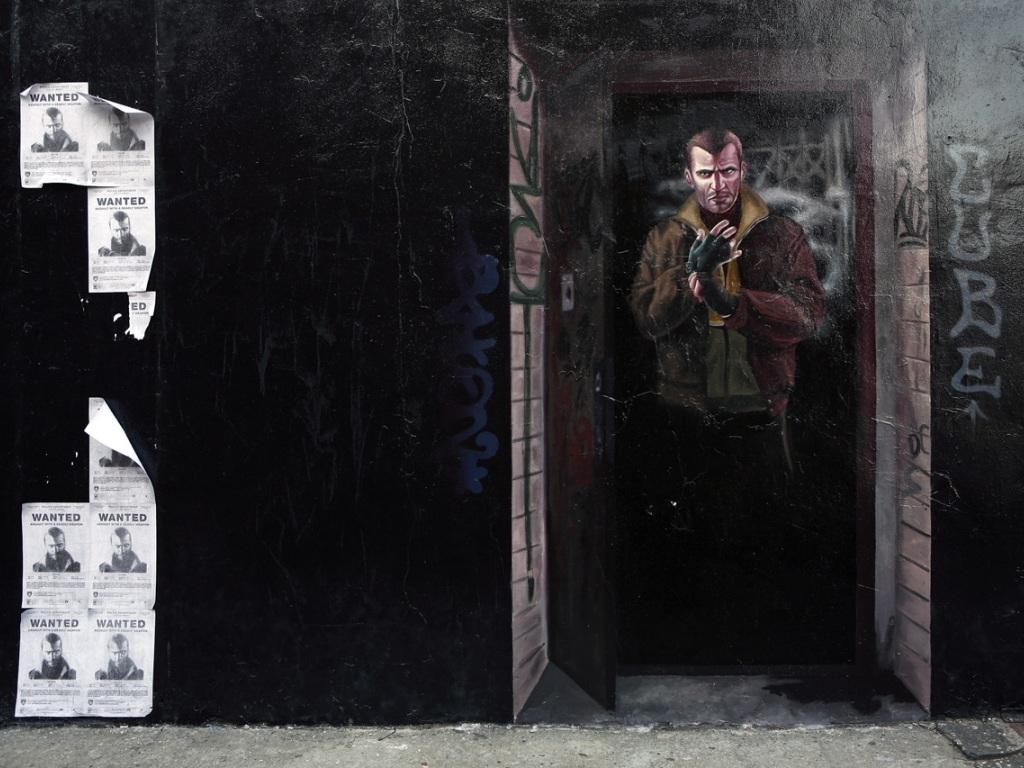 обои Граффити с главным героем GTA IV фото