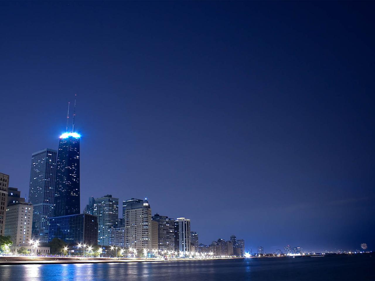 обои Hancock center at night фото