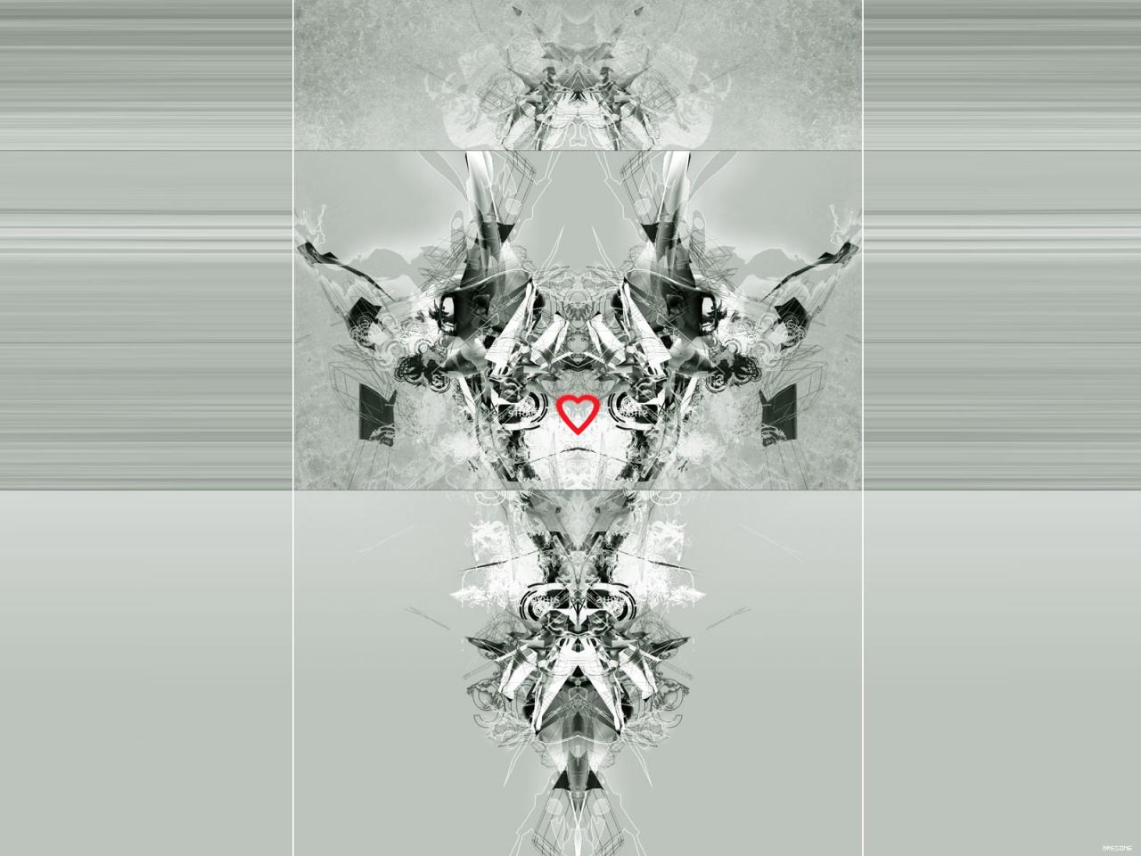 обои 3D сердечко фото