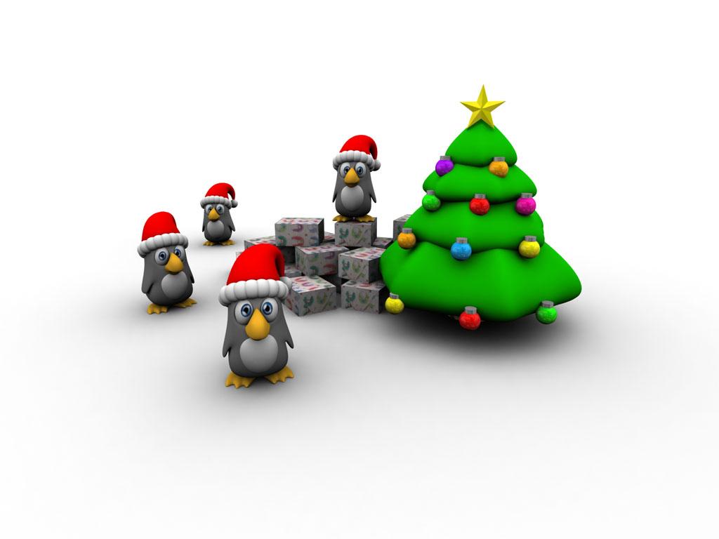 обои Pinguins Christmas фото