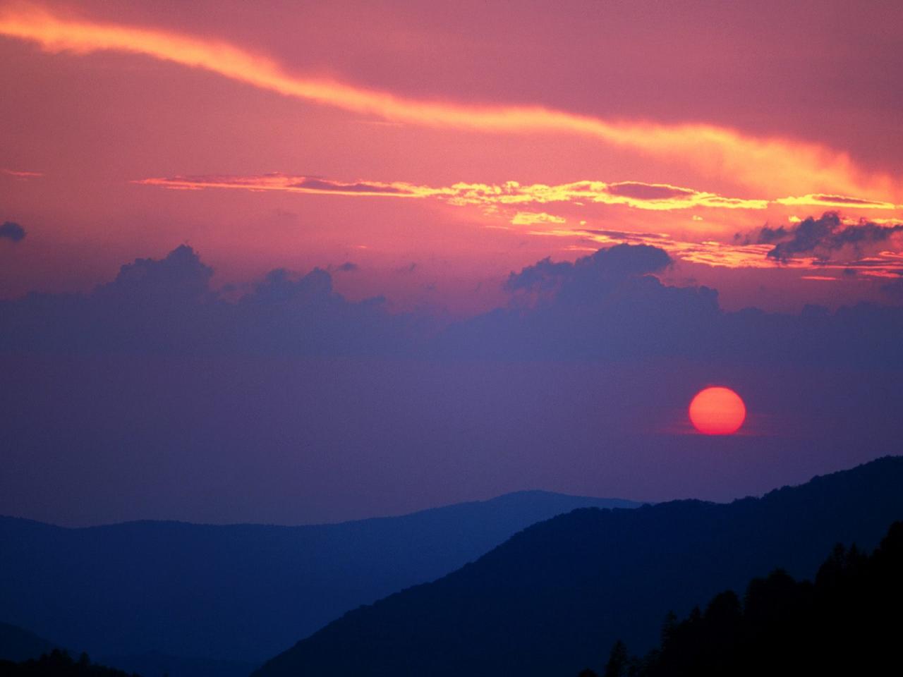 обои Smoky Mountain Sunset фото