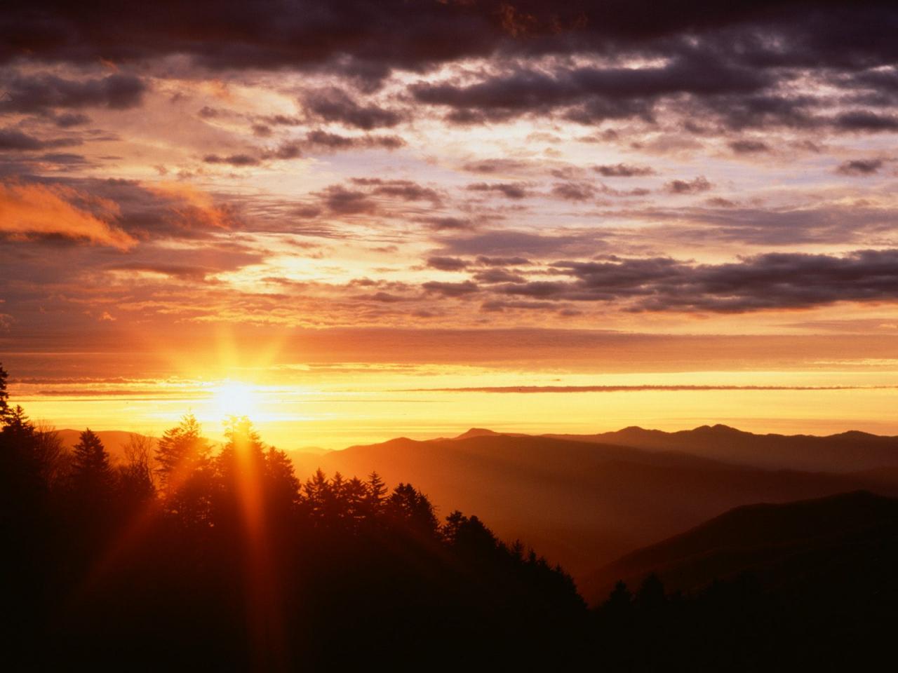 обои Sunrise from Newfound Gap фото