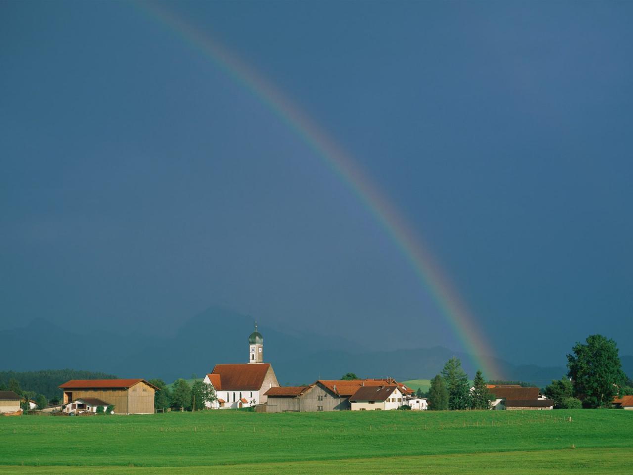 обои Rainbow over Bavaria, Germany фото