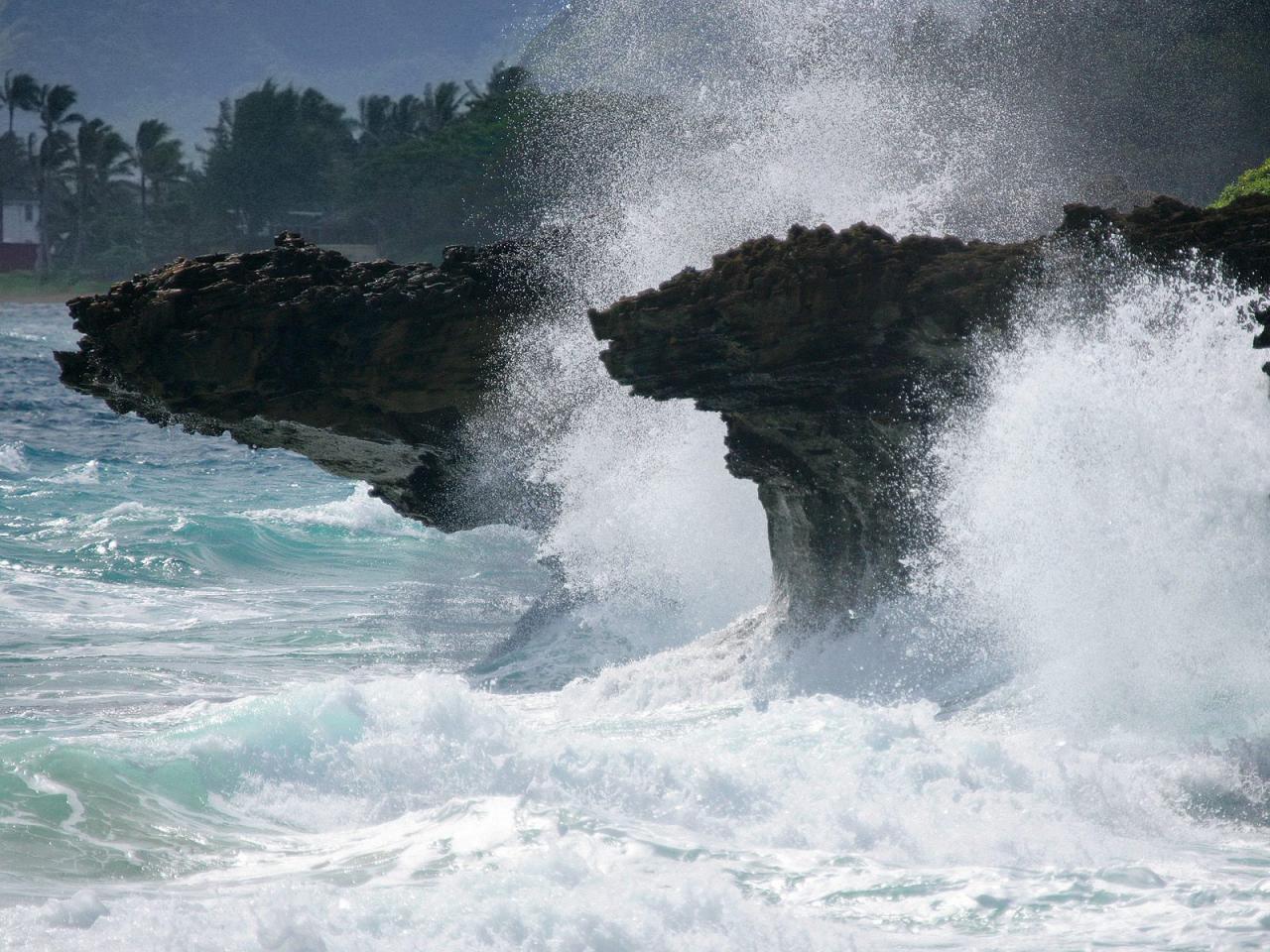 обои Pounders Beach, Laie Beach Park, Oahu, Hawaii фото