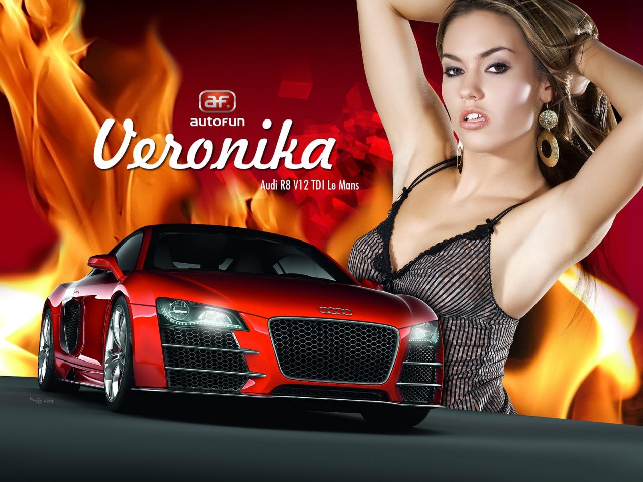 обои Veronika & Audi R8 фото