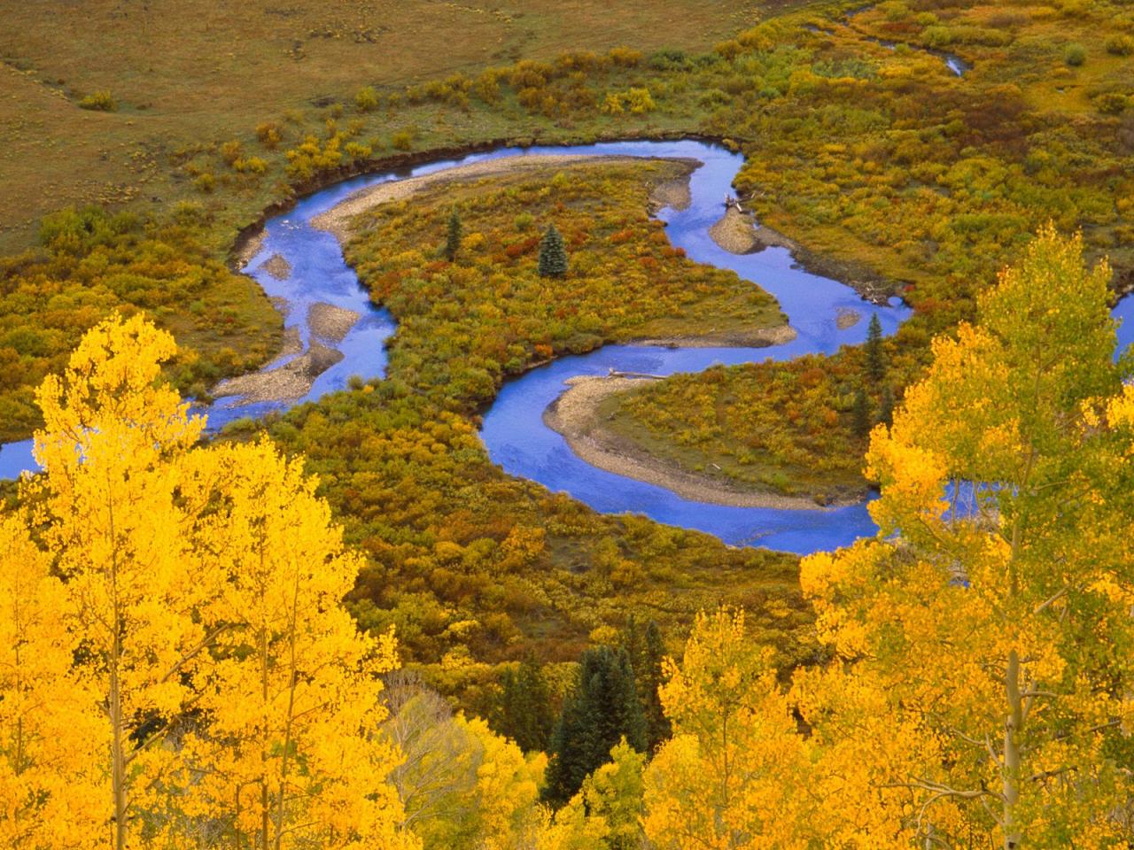 обои Winding Creek, Gunnison National Forest, Colorado фото