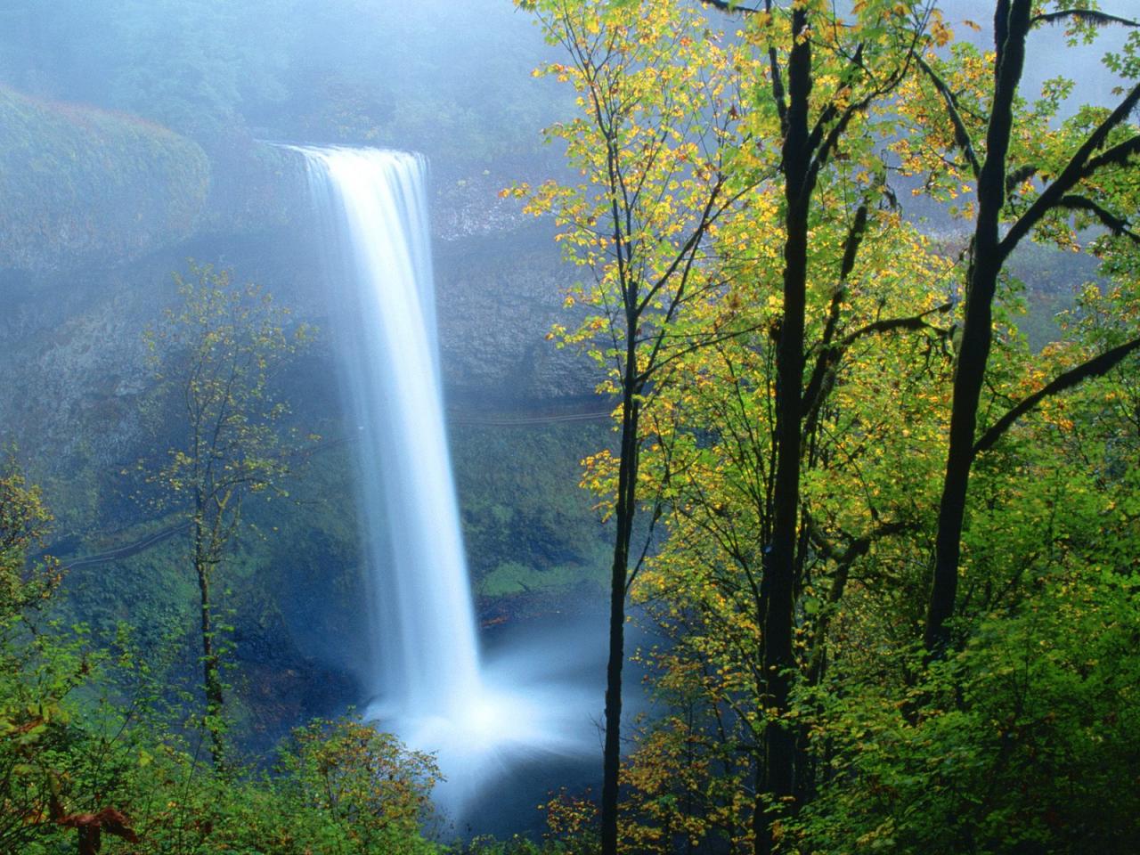 обои South Falls, Silver Falls State Park, Oregon фото