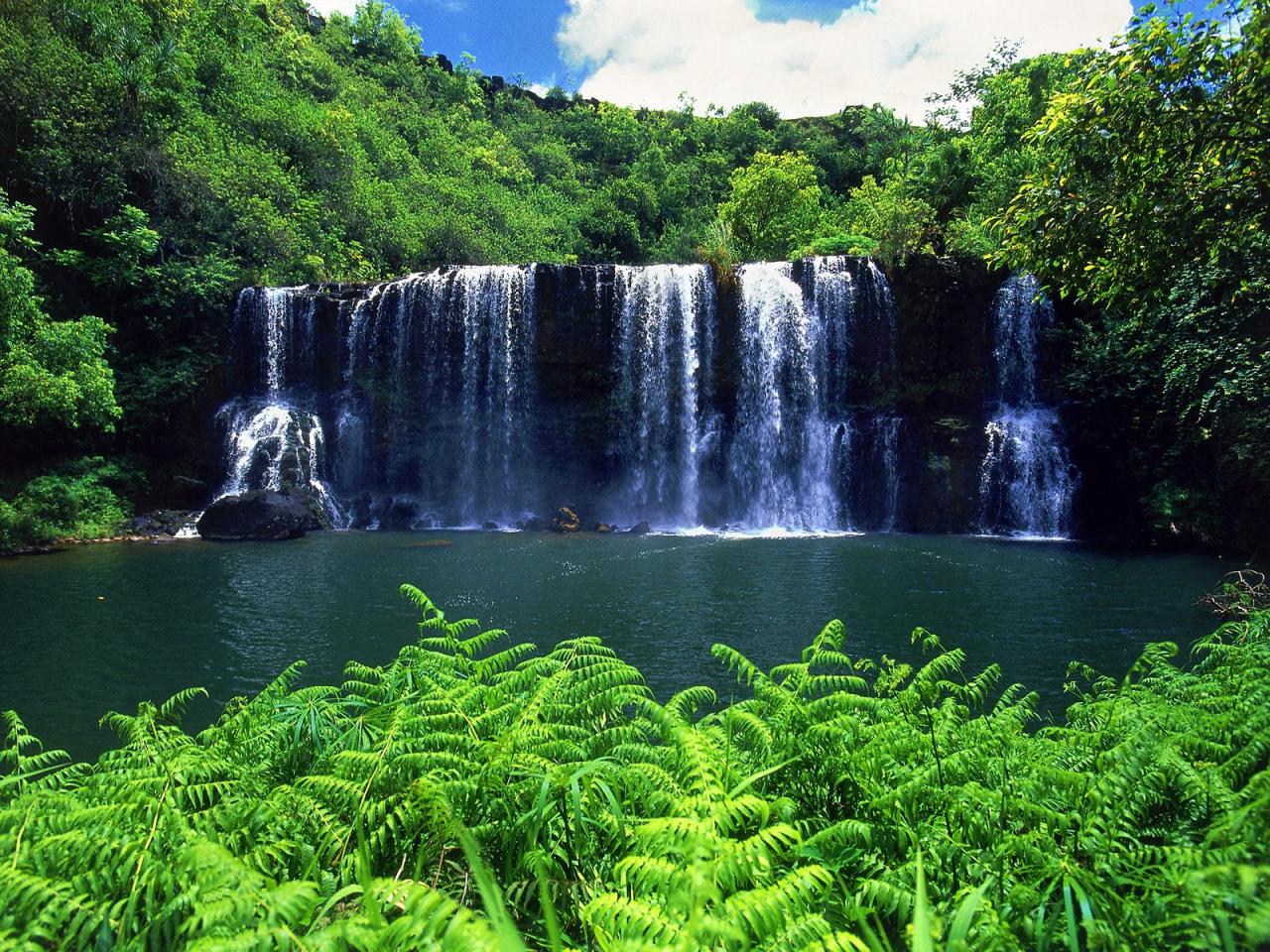 обои Secluded Falls, Kauai фото