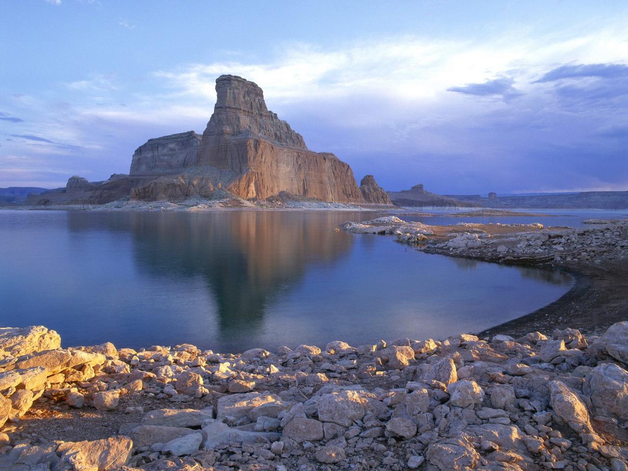 обои Sunrise on Gunsight Butte, Padre Bay, Arizona фото