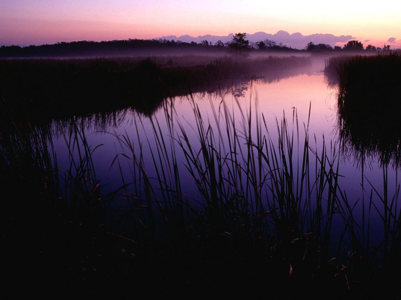 обои Sunset at Loxahatchee National Wildlife Refuge, Florida фото