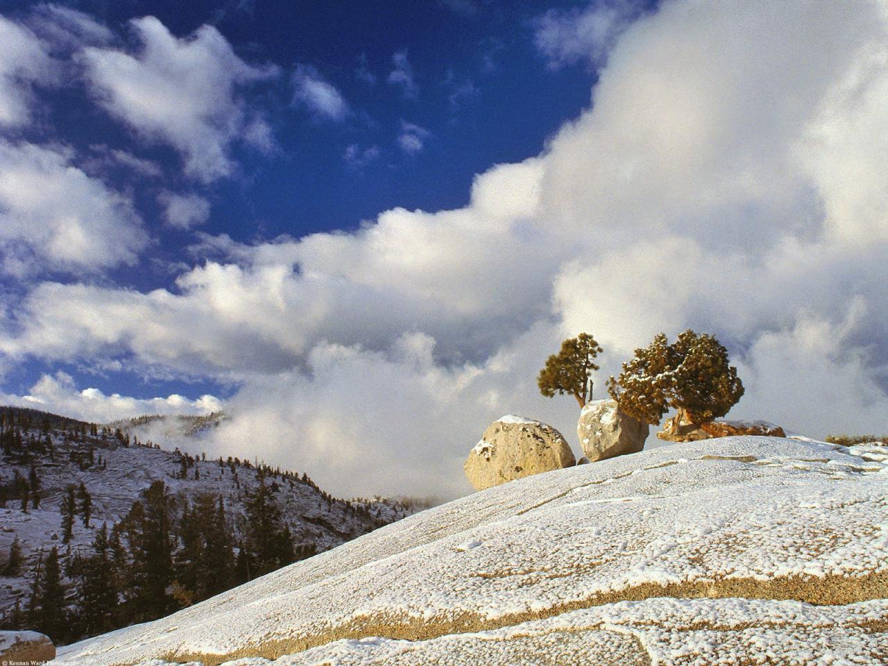 обои Spring Snow, Yosemite, California фото