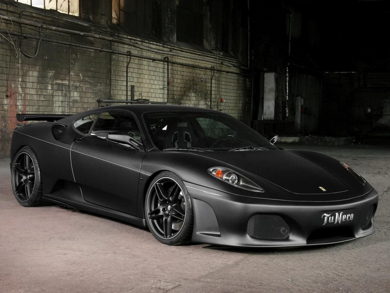 обои Черная Ferrari F430 фото