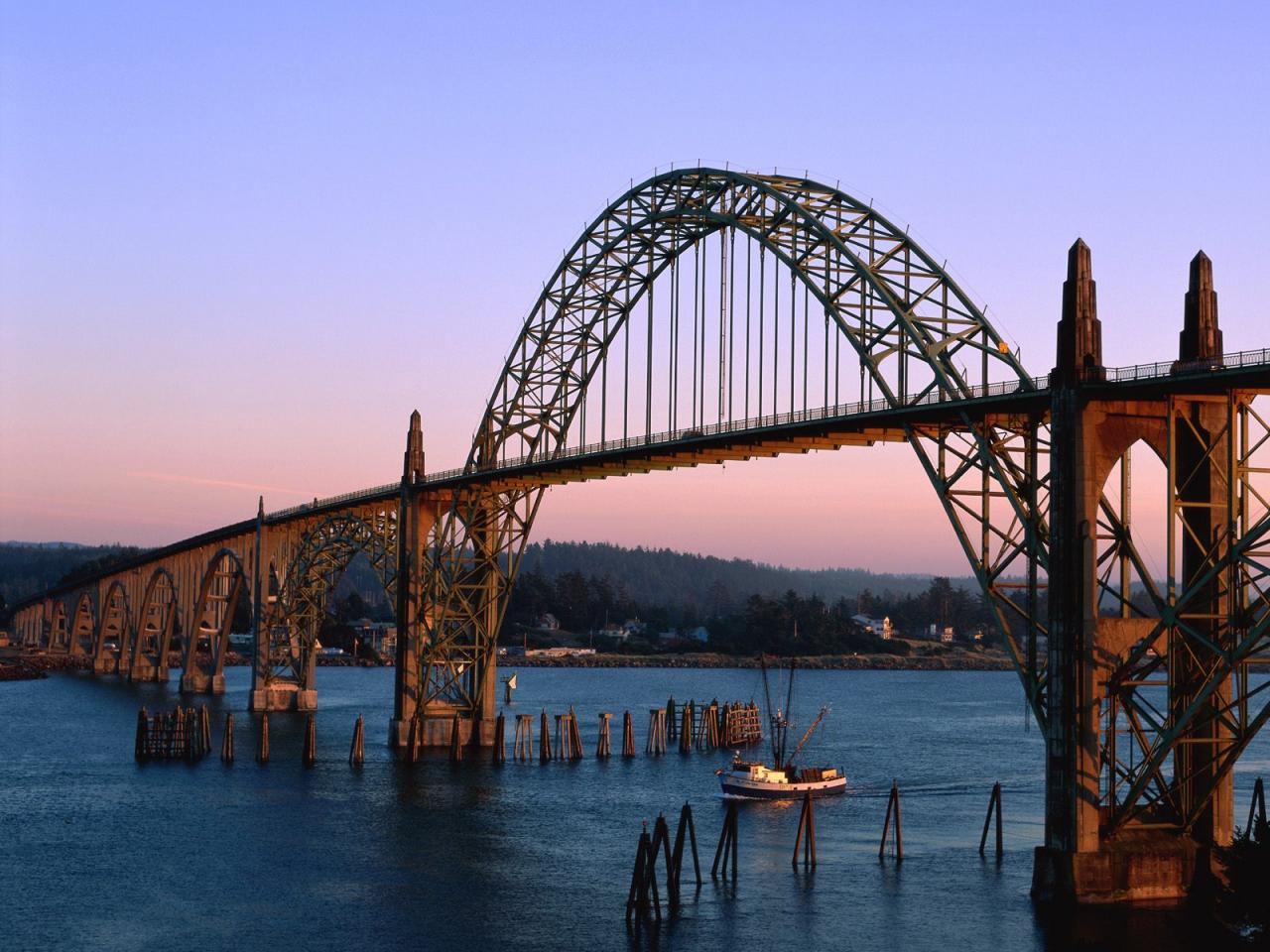 обои Yaquina Bay Bridge, Newport, Oregon фото