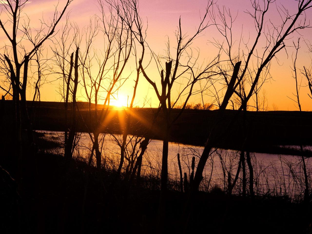 обои Lake Wilson Sunset, Kansas фото