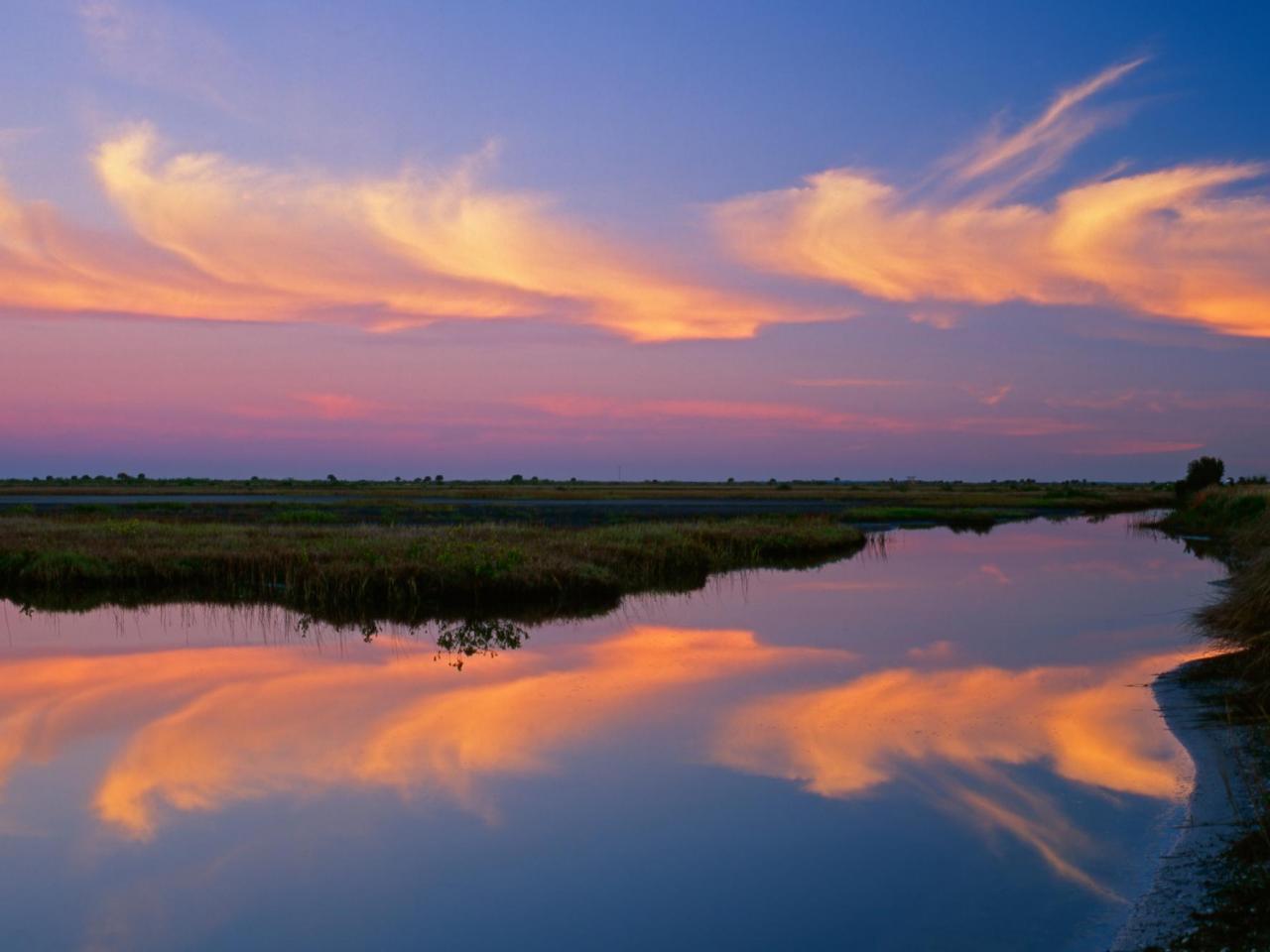 обои Sunrise, Merritt Island National Wildlife Refuge, Florida фото