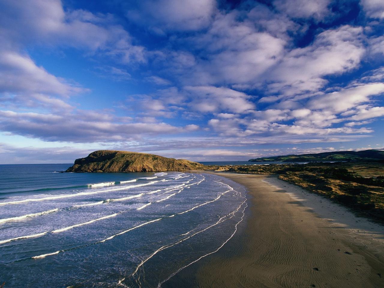 обои Cannibal Bay, South Island, New Zealand фото