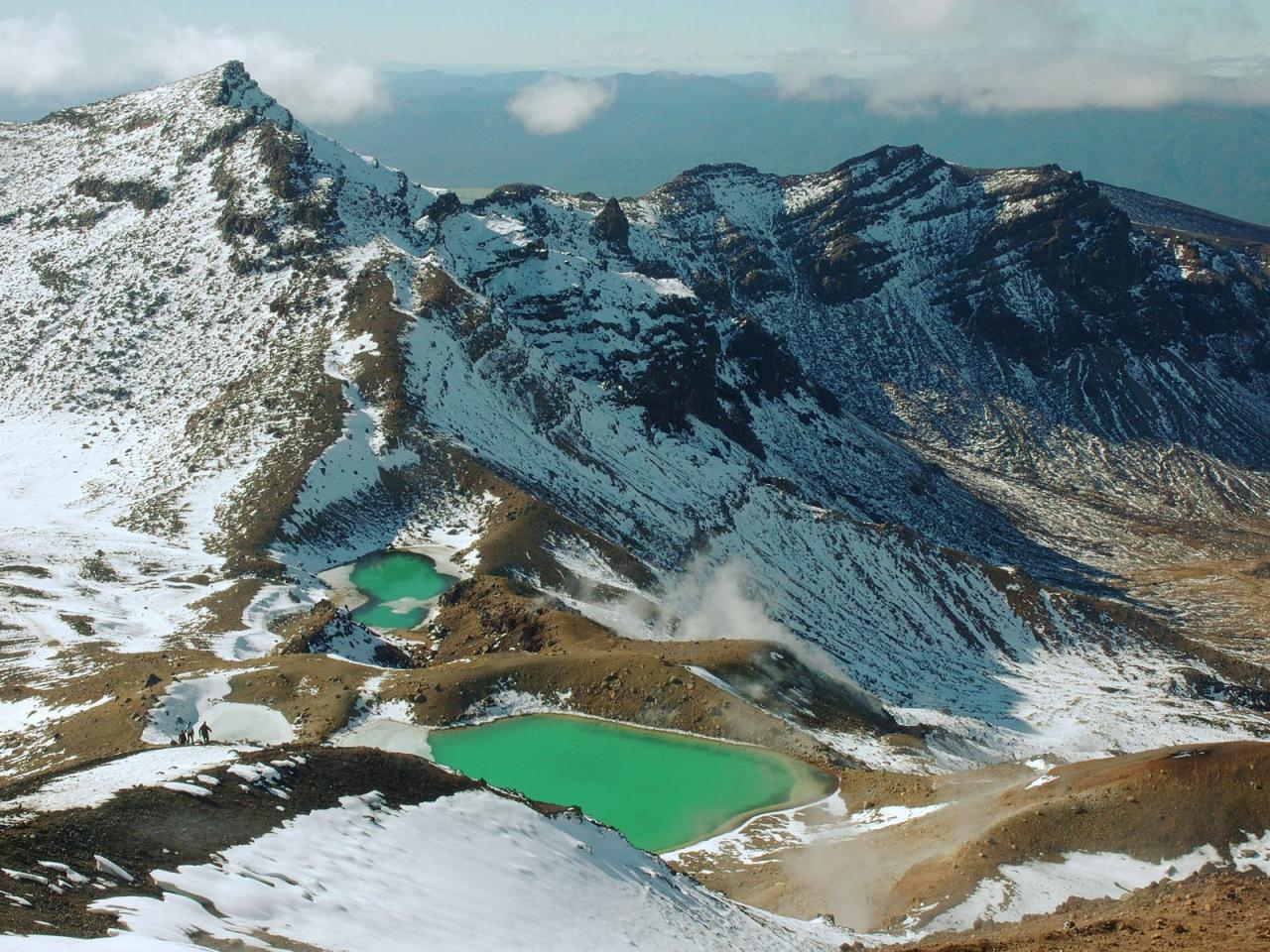 обои Emerald Lakes, Mount Tongariro, North Island, New Zealand фото